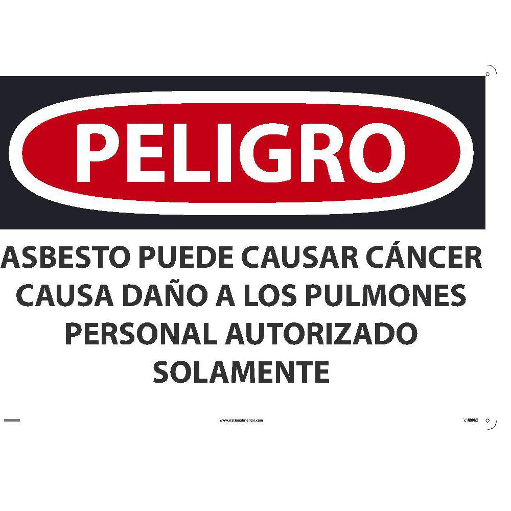 Asbestos May Cause Cancer Authorized Personnel Only Sign - Spanish-eSafety Supplies, Inc
