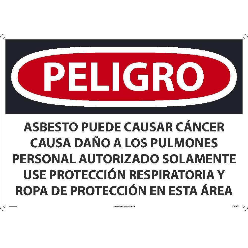Asbestos May Cause Cancer Causes Wear Respiratory Protection Sign - Spanish-eSafety Supplies, Inc