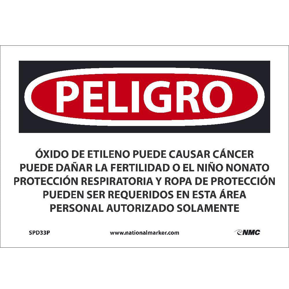 Ethylene Oxide May Cause Cancer Sign - Spanish-eSafety Supplies, Inc