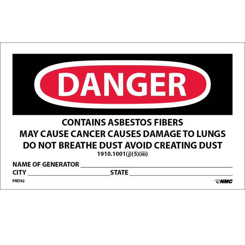 Danger Contains Asbestos Sign - Spanish-eSafety Supplies, Inc