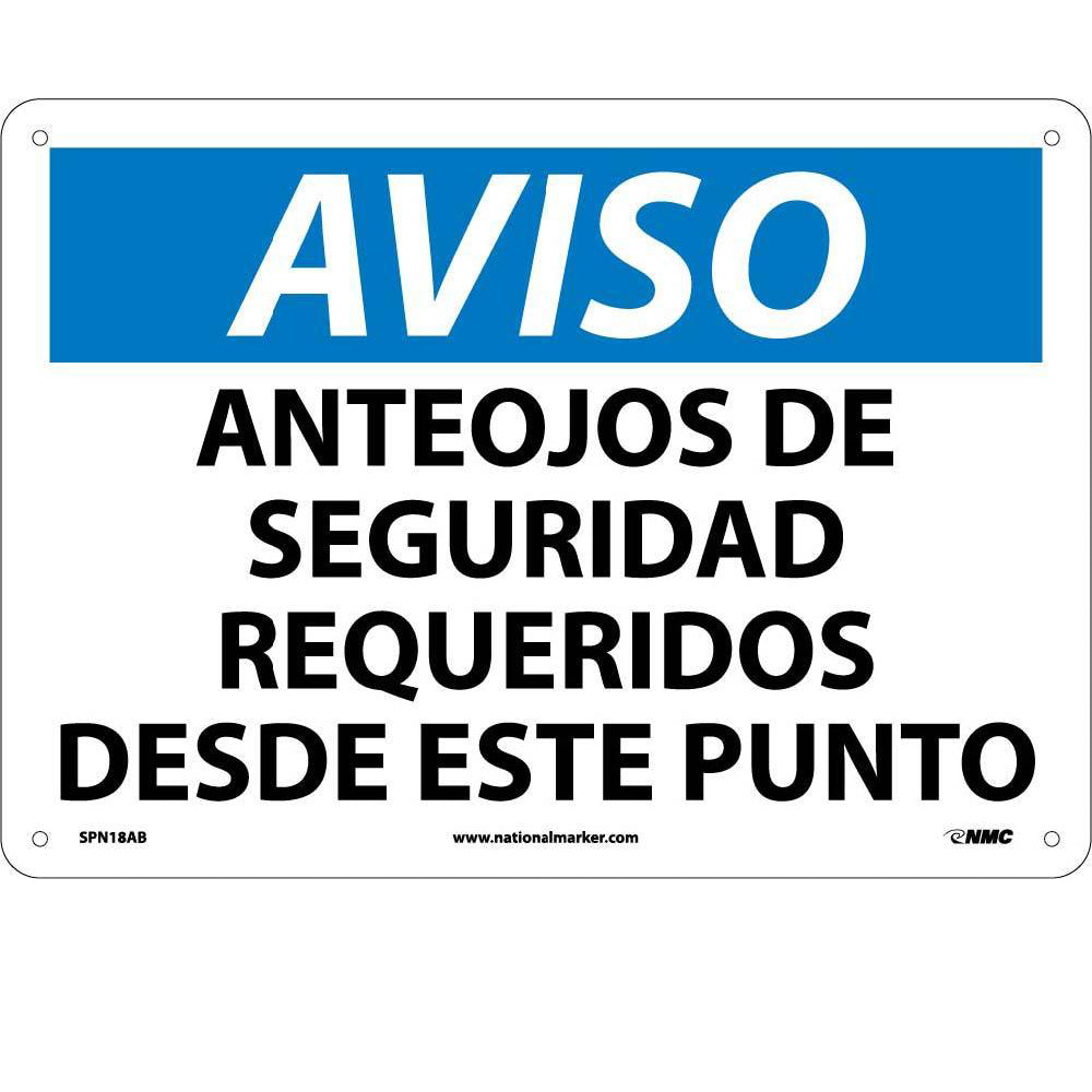 Notice Eye Protection Required Sign - Spanish-eSafety Supplies, Inc