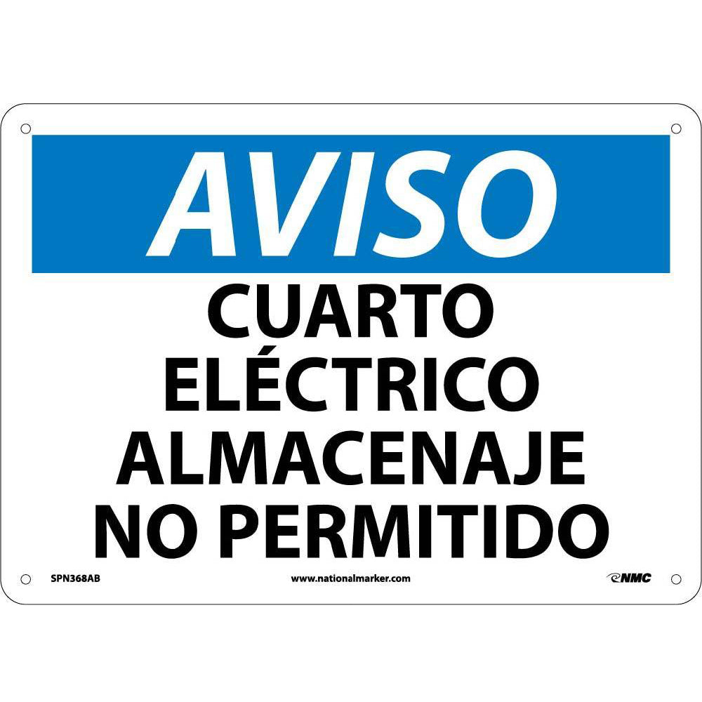 Notice Electric Room No Storage Permitted Sign - Spanish-eSafety Supplies, Inc