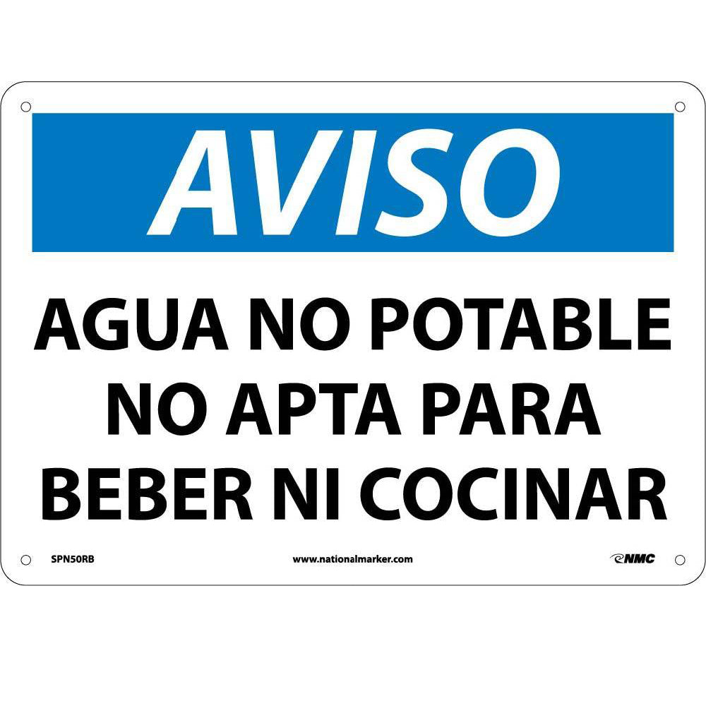 Notice Non-Potable Water Sign - Spanish-eSafety Supplies, Inc