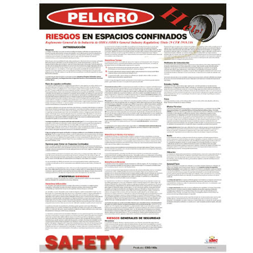 Confined Space Hazards Spanish Poster-eSafety Supplies, Inc