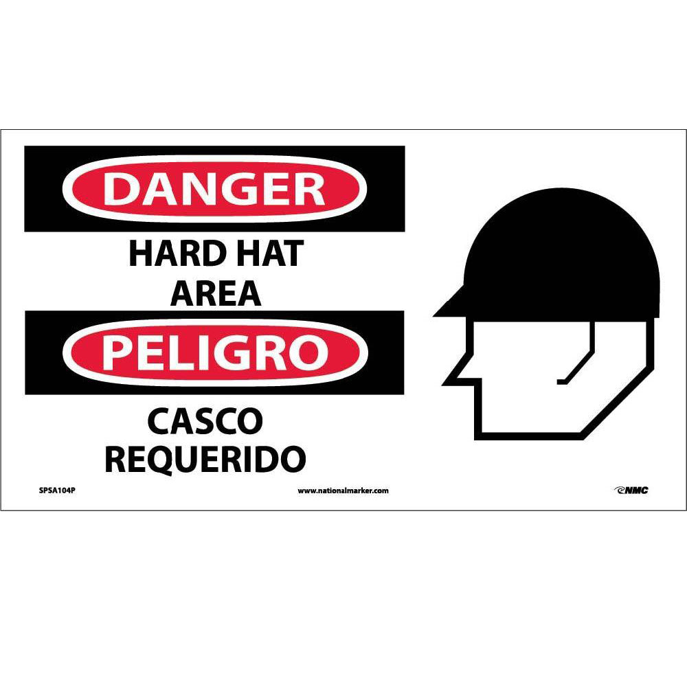 Danger Hard Hat Area Sign - Bilingual-eSafety Supplies, Inc