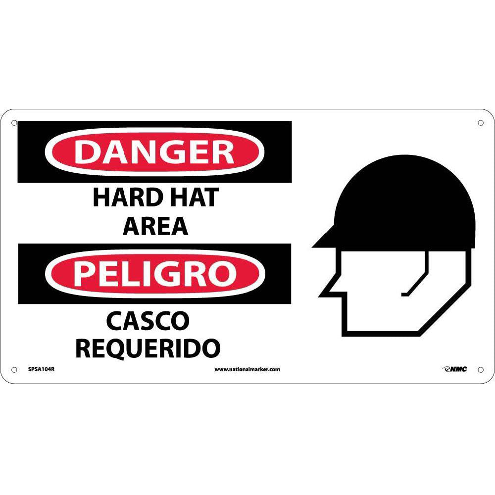 Danger Hard Hat Area Sign - Bilingual-eSafety Supplies, Inc