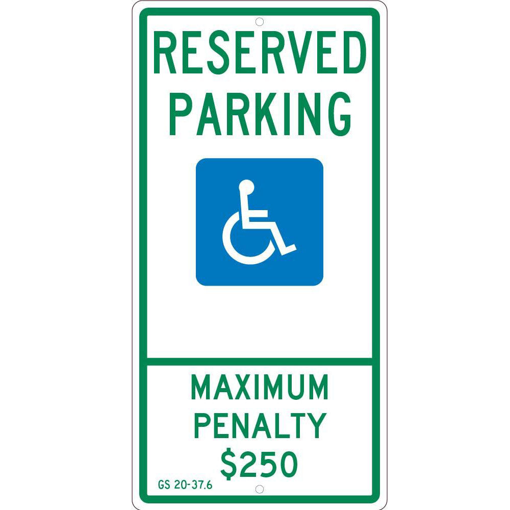 State Handicapped Reserved Parking Sign North Carolina Penalty-eSafety Supplies, Inc