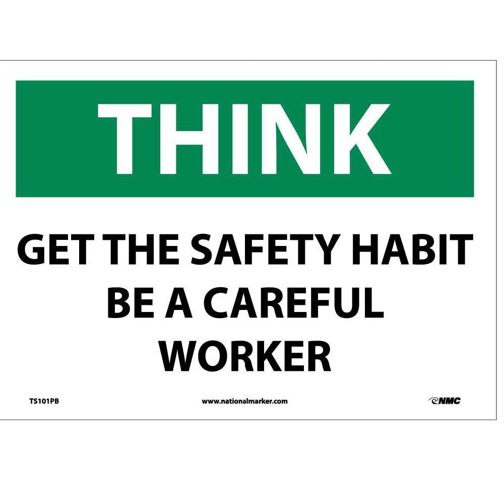 Get The Safty Habit Be A Careful Worker Sign-eSafety Supplies, Inc