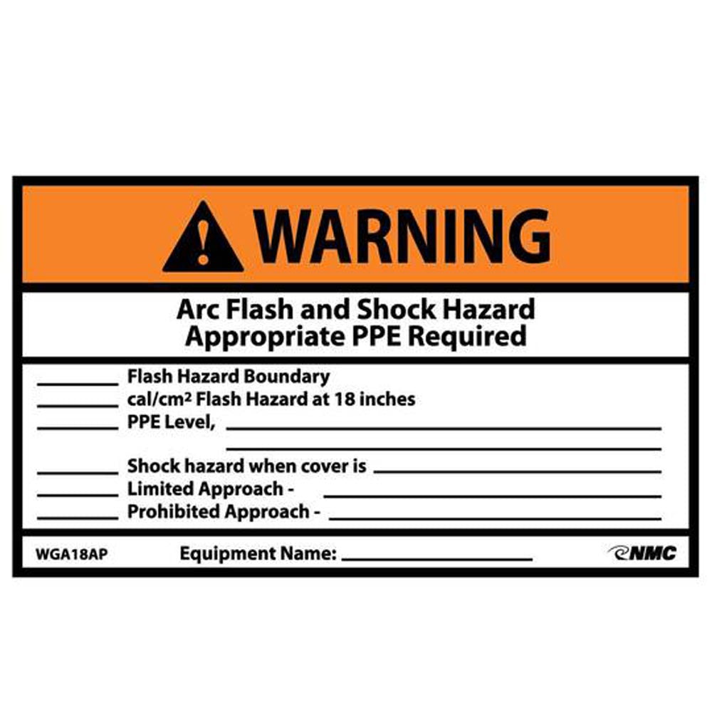 Warning Arc Flash Hazard Label - 5 Pack-eSafety Supplies, Inc