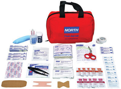 North By Honeywell Redi-Care 6" X 8 3/4" X 2 3/4" Red Nylon Portable Mount Medium 10 Person Responder First Aid Kit