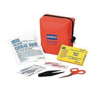 North By Honeywell Redi-Care 5" X 5 1/2" X 2 1/2" Red Nylon Portable Mount Small 5 Person Responder First Aid Kit-eSafety Supplies, Inc