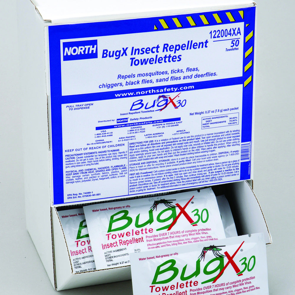 Honeywell 50 Pack Dispense Box BugX30 Insect Repellent Towelette (1 Box Insect Repellent - Pack)-eSafety Supplies, Inc