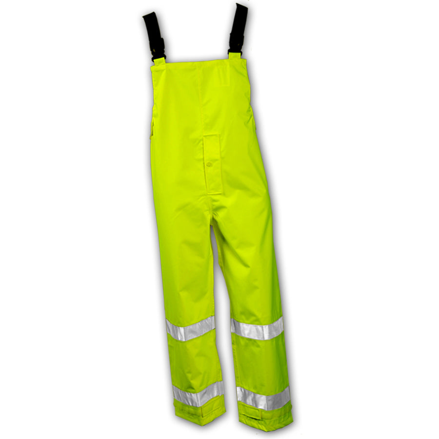 Icon™ Overall - Fluorescent Yellow-Green - Snap Fly Front - Silver Reflective Tape-eSafety Supplies, Inc