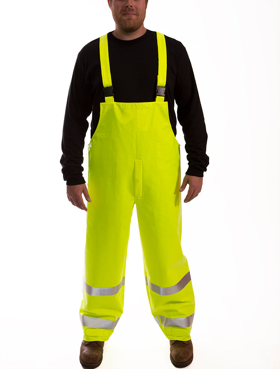 Eclipse™ Overall - Fluorescent Yellow-Green - Snap Fly Front - Silver Reflective Tape-eSafety Supplies, Inc