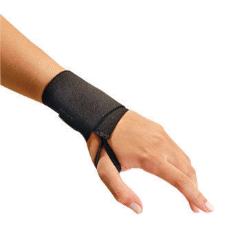 OccuNomix 3" Black Wrist Assist Woven Elastic Ambidextrous Wrist Support With Hook And Loop Closure And Thumb Loop