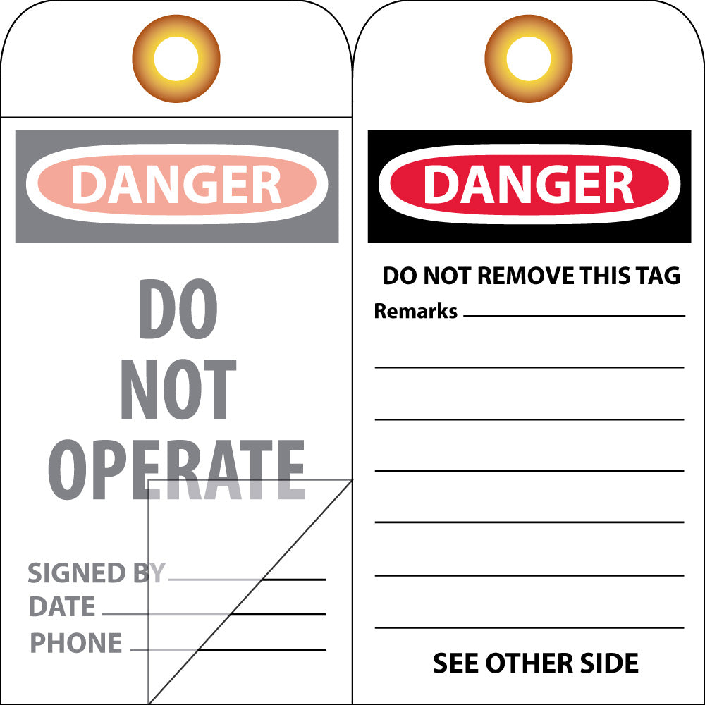 Danger Do Not Operate Tag - 10 Pack-eSafety Supplies, Inc
