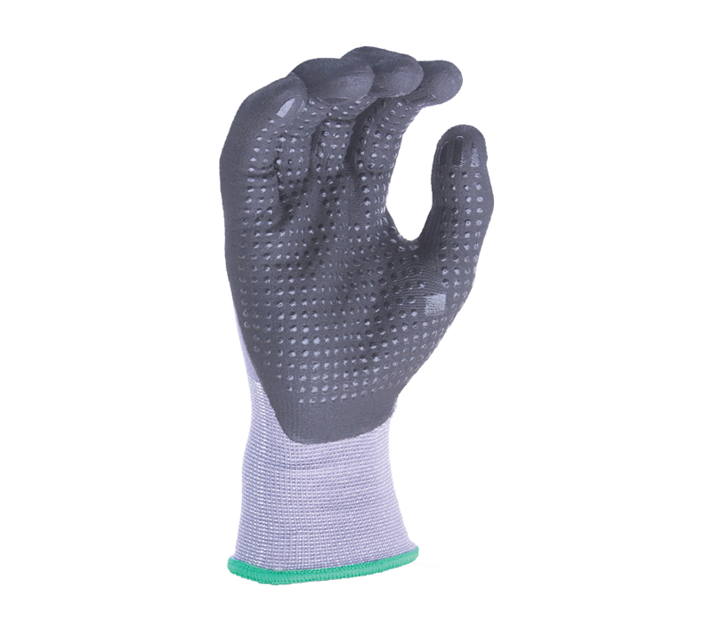 Micro-Foam Nitrile palm coated with Nitrile dots, 15G Nylon shell-eSafety Supplies, Inc