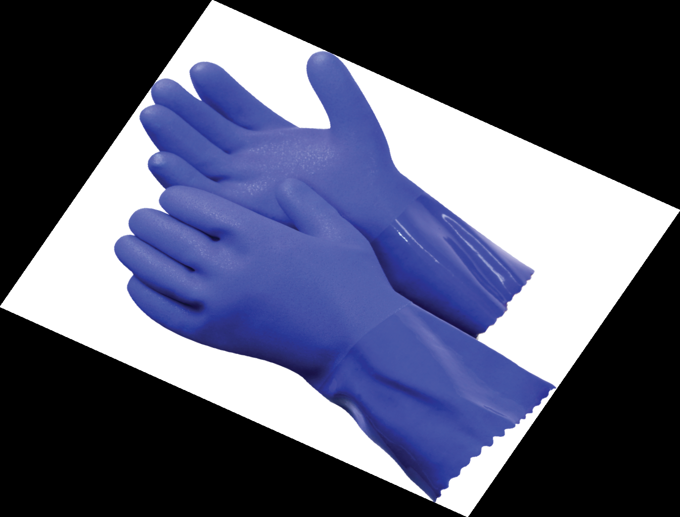 Task Gloves -Oil Task Blue Guardian Rough finish 12” Triple dipped PVC coating, cotton liner Gloves-eSafety Supplies, Inc