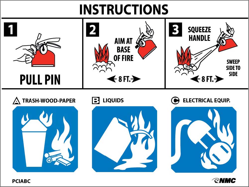 Fire Extinguisher Instructions Sign - Pack of 100