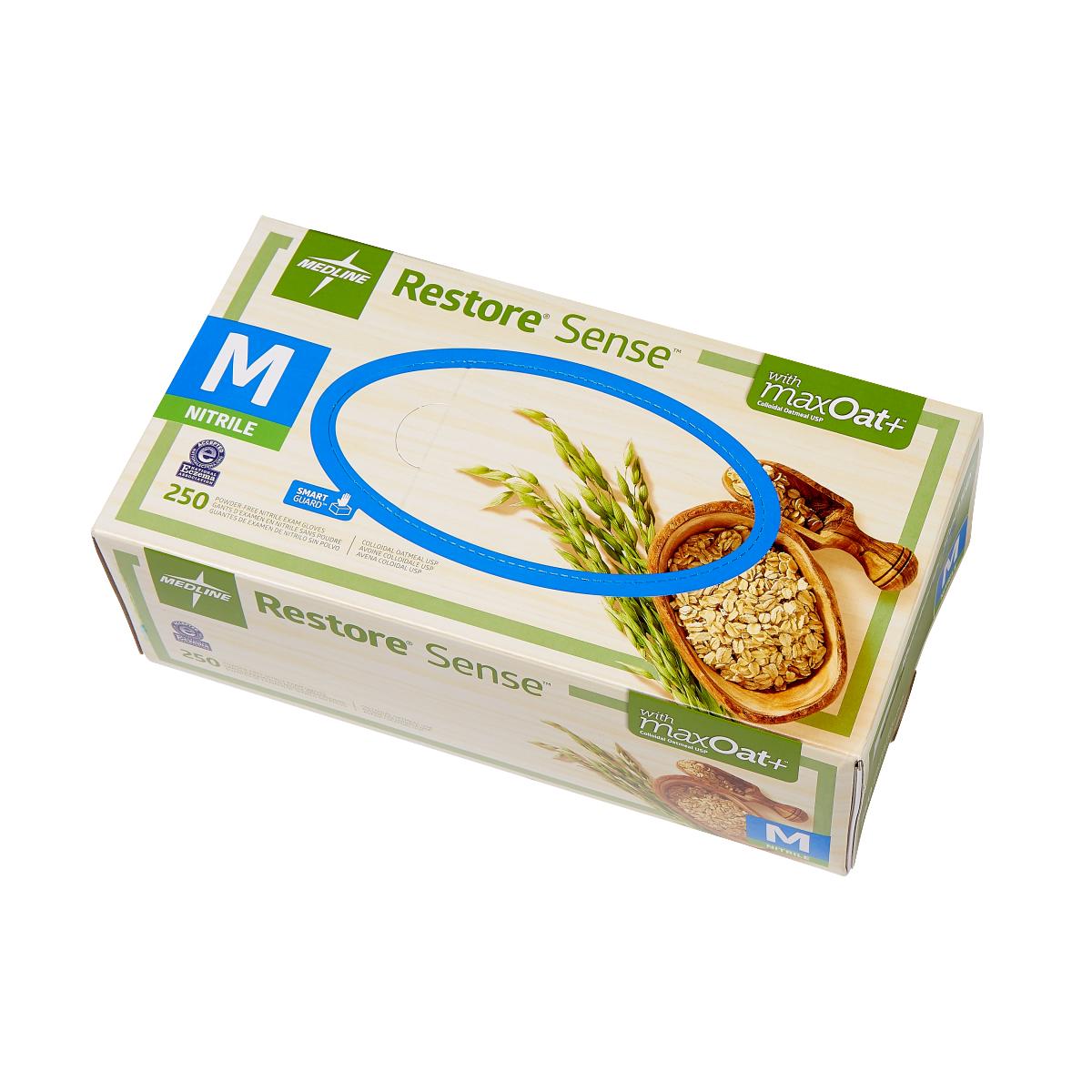 Mediline- Restore Sense Powder-Free Nitrile Exam Gloves with Oatmeal-eSafety Supplies, Inc