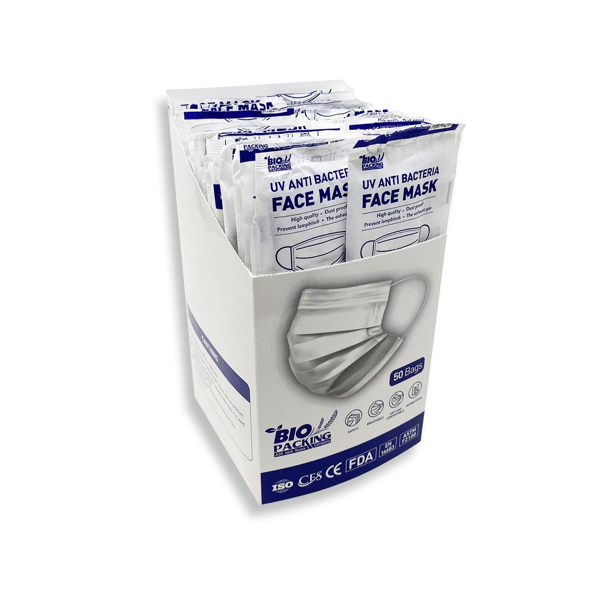 Bright White Masks 4-Ply – Individually Wrapped -BioPacking-eSafety Supplies, Inc
