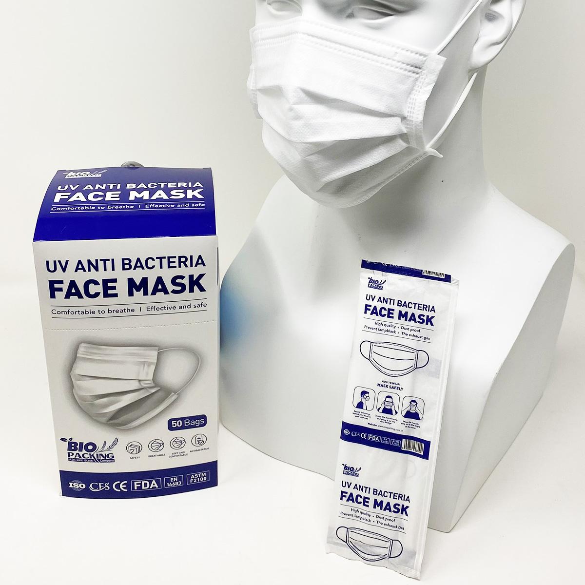 Bright White Masks 4-Ply – Individually Wrapped -BioPacking-eSafety Supplies, Inc