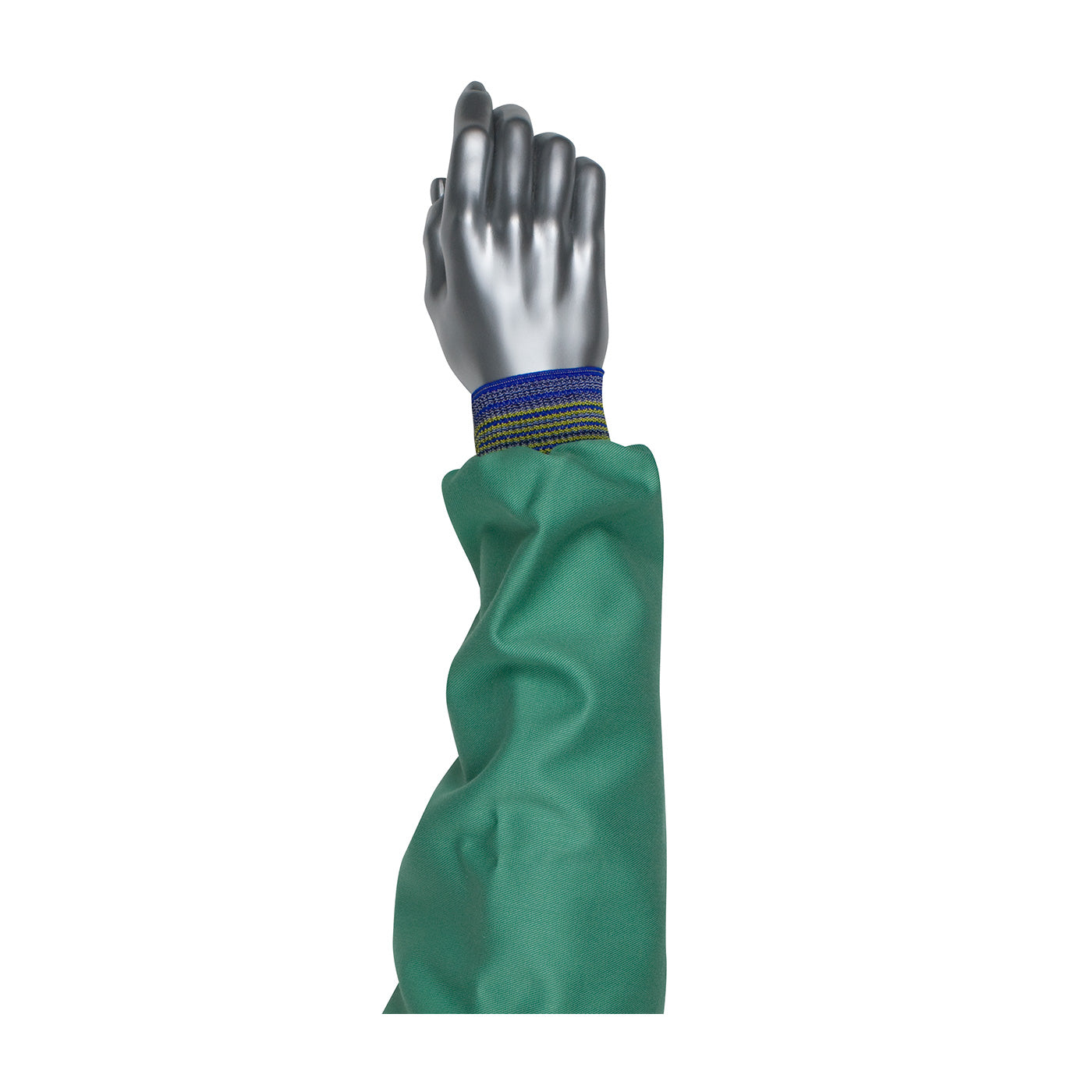 Protective Industrial Products-SINGLE-PLY 100% FR COTTON SATEEN SLEEVE WITH BLUE/GOLD ELASTIC ENDS