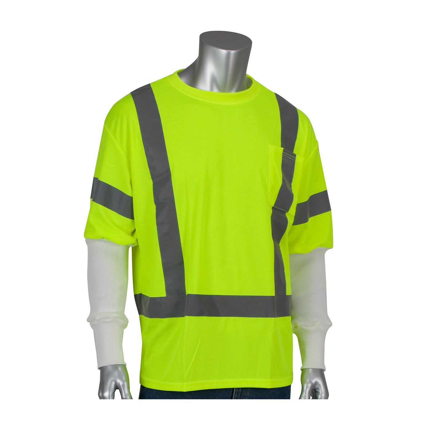Protective Industrial Products-ANSI TYPE R CLASS 3 SHORT SLEEVE T-SHIRT WITH INTEGRATED PRITEX™ ANTIMICROBIAL SLEEVE Shirt-eSafety Supplies, Inc