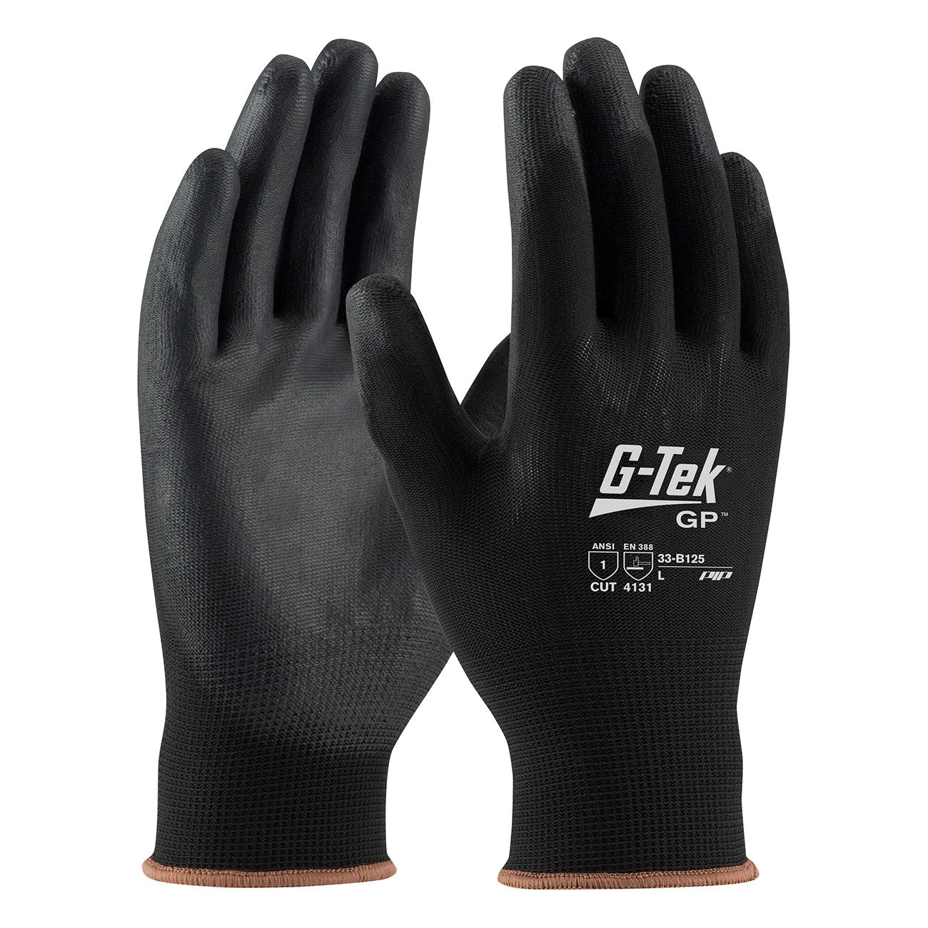 PIP 33-B125 G-Tek GP Seamless Knit Nylon Gloves - Polyurethane Coated Smooth Grip (12 Pairs)-eSafety Supplies, Inc