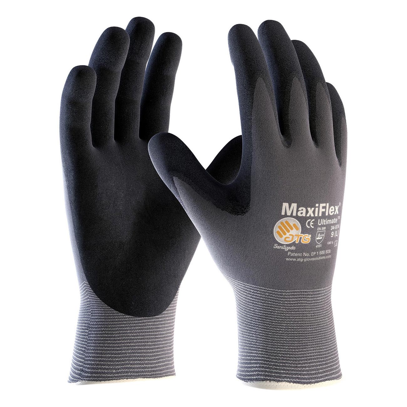 PIP 34-874 MaxiFlex Ultimate Seamless Knit Nylon/Lycra Gloves - Nitrile Coated Micro - Foam Grip on Palm & Fingers (DZ)-eSafety Supplies, Inc