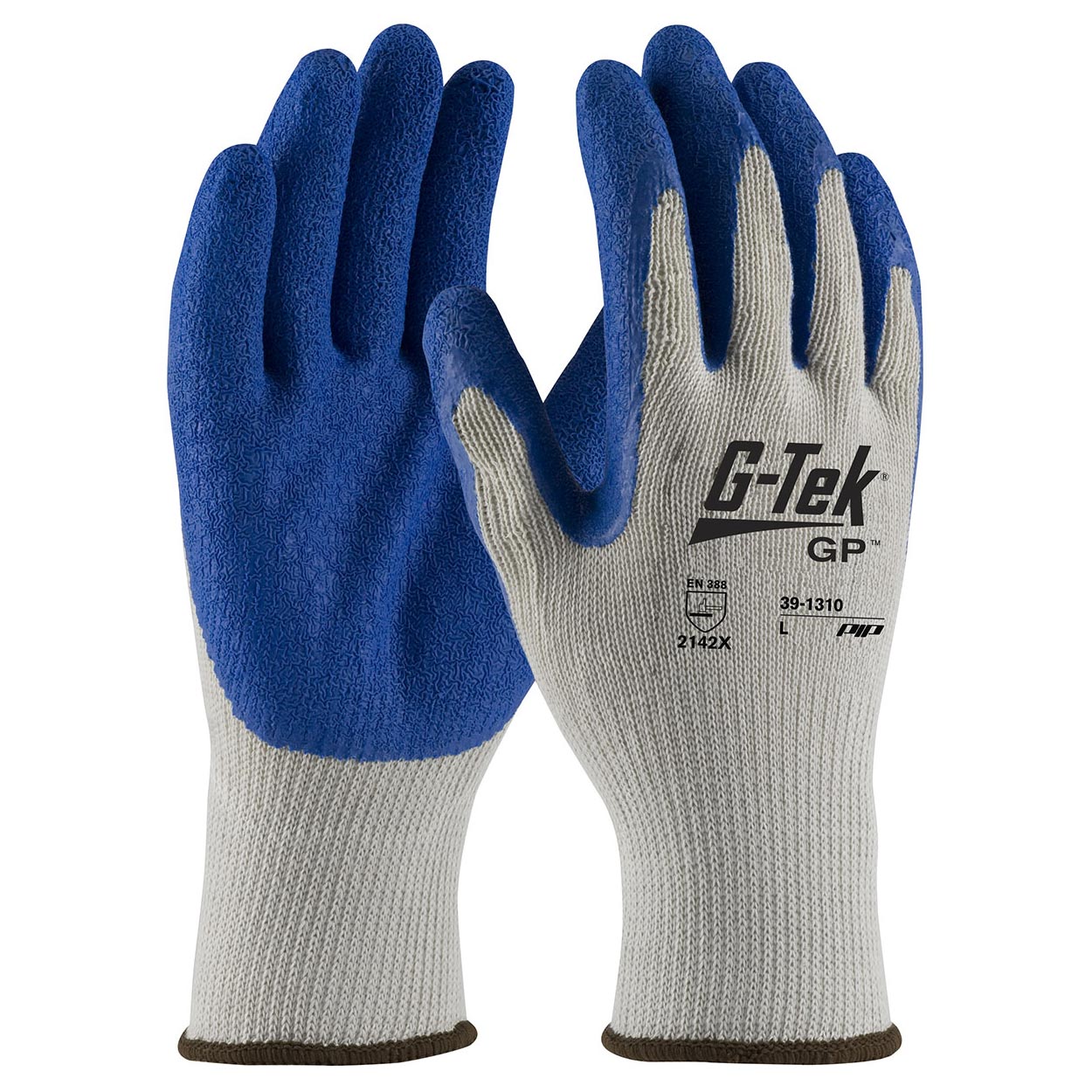PIP 39-1310 G-Tek GP Economy Grade Seamless Knit Cotton/Polyester Gloves - Latex Coated Crinkle Grip (DZ)-eSafety Supplies, Inc