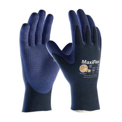Protective Industrial Products Small MaxiFlex Elite by ATG Ultra Light Weight Blue Micro-Foam Nitrile Palm And Finger Tip Coated Work Glove With Blue Seamless Nylon Knit Liner And Continuous Knitwrist-eSafety Supplies, Inc