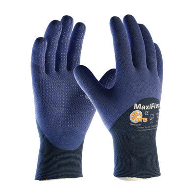 Protective Industrial Products Medium MaxiFlex Elite by ATG Ultra Light Weight Blue Micro-Foam Nitrile 3/4 Dipped Palm, Finger And Knuckle Coated Work Glove With Blue Seamless-eSafety Supplies, Inc