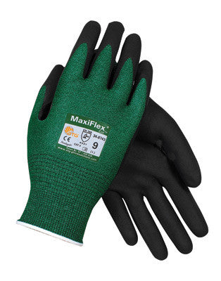 Protective Industrial Products Medium MaxiFlex Cut by ATG Black Micro-Foam Nitrile Dipped Palm And Finger Coated Work Glove With Continuous Knitwrist-eSafety Supplies, Inc