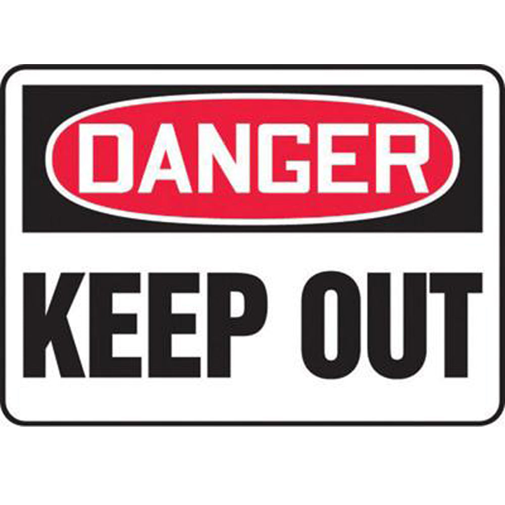 Accuform Signs 10" X 14" Black, Red And White 4 mils Adhesive Vinyl Admittance And Exit Sign "DANGER KEEP OUT"-eSafety Supplies, Inc