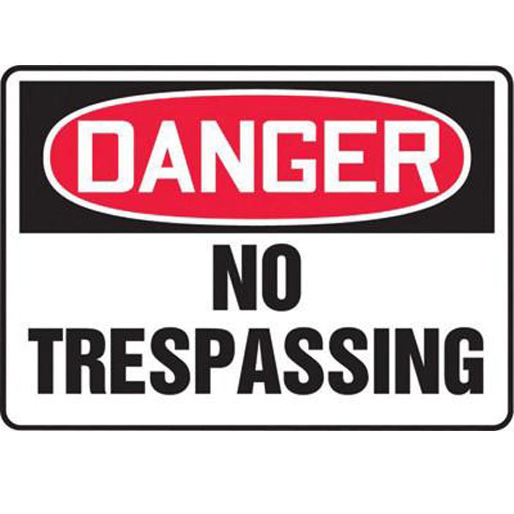 Accuform Signs 7" X 10" Black, Red And White 4 mils Adhesive Vinyl Admittance And Exit Sign "DANGER NO TRESPASSING"-eSafety Supplies, Inc