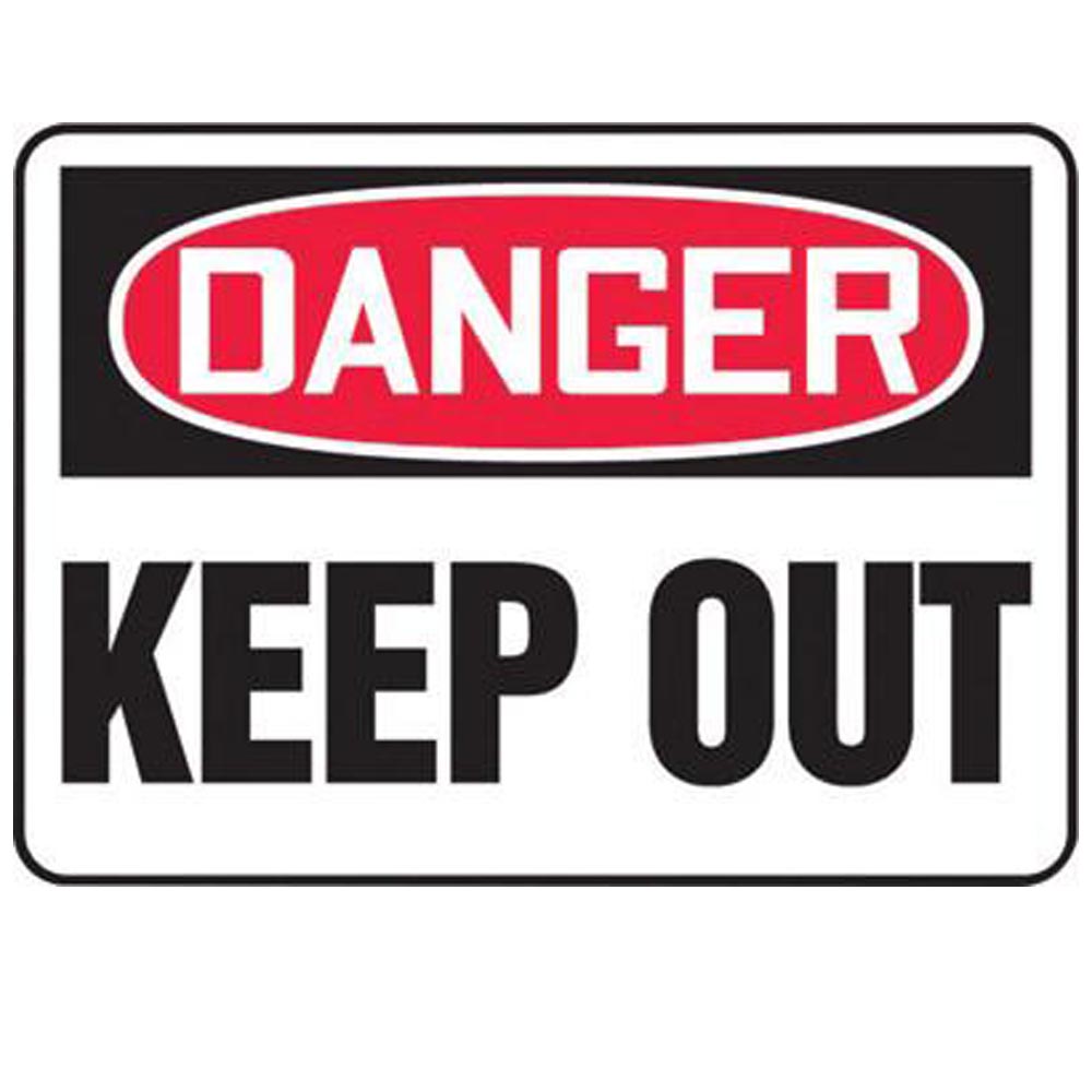 Accuform Signs 7" X 10" Black, Red And White 4 mils Adhesive Vinyl Admittance And Exit Sign "DANGER KEEP OUT"-eSafety Supplies, Inc