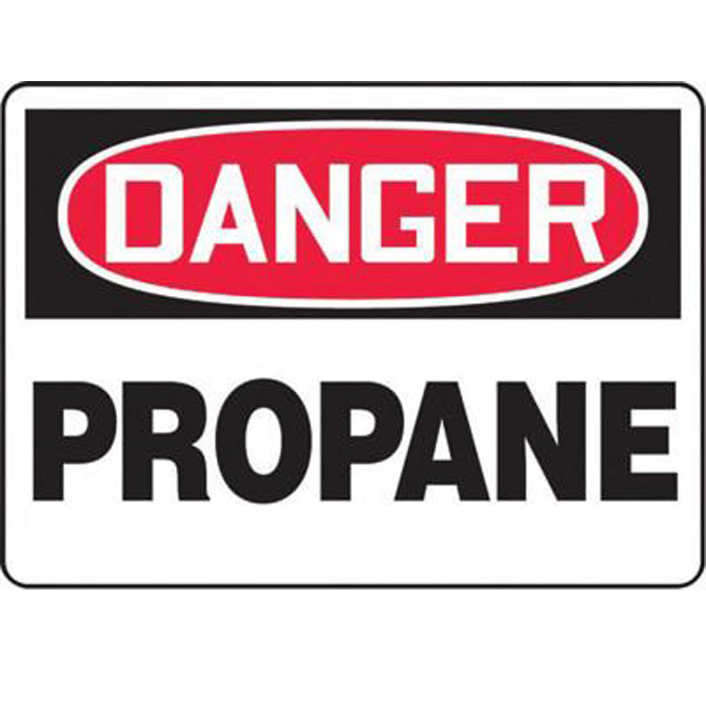 Accuform Signs 7" X 10" Black, Red And White 0.040" Aluminum Chemicals And Hazardous Materials Sign "DANGER PROPANE" With Round Corner-eSafety Supplies, Inc