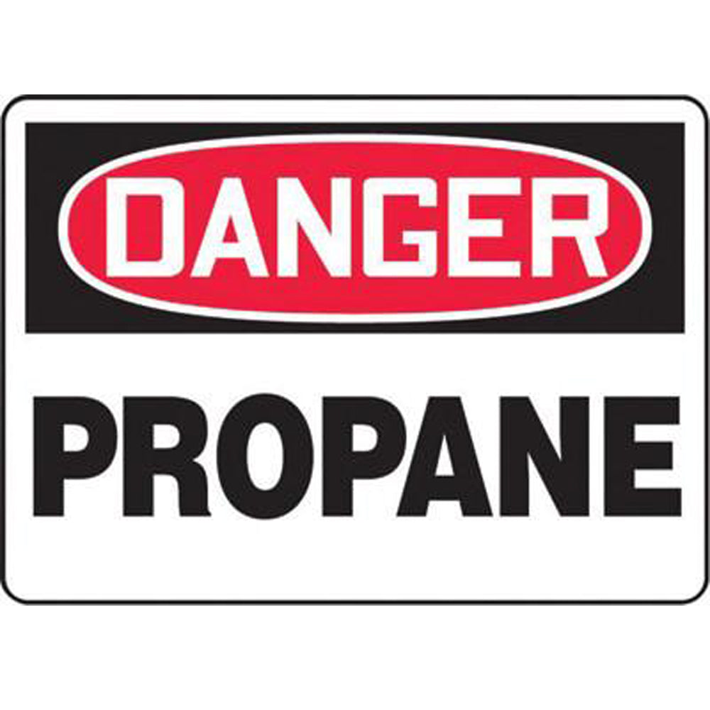 Accuform Signs 7" X 10" Black, Red And White 4 mils Adhesive Vinyl Chemicals And Hazardous Materials Sign "DANGER PROPANE"-eSafety Supplies, Inc
