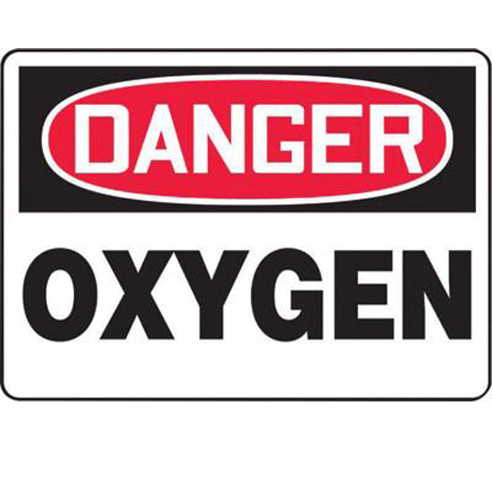 Accuform Signs 10" X 14" Black, Red And White 4 mils Adhesive Vinyl Chemicals And Hazardous Materials Sign "DANGER OXYGEN"-eSafety Supplies, Inc
