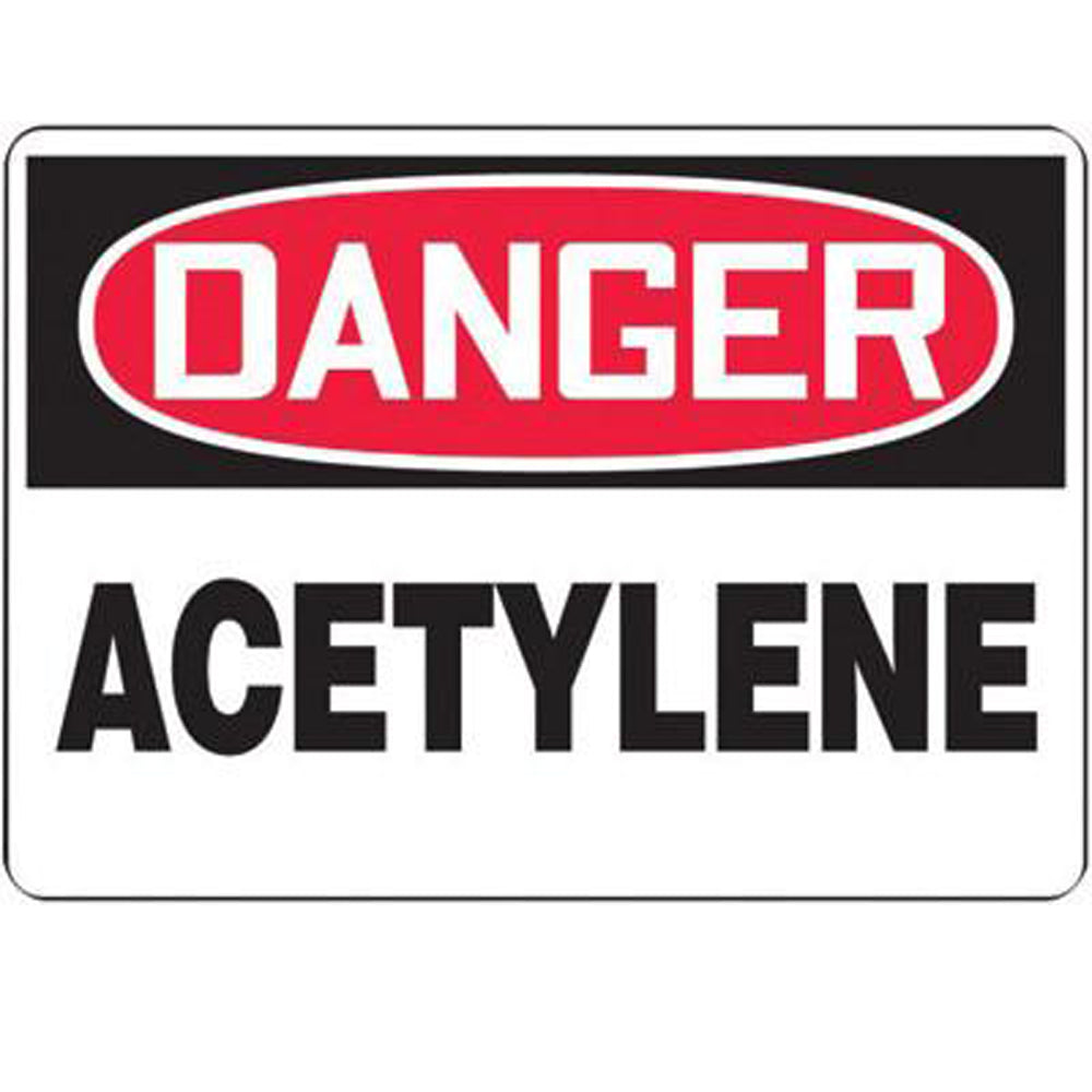 Accuform Signs 10" X 14" Black, Red And White 4 mils Adhesive Vinyl Chemicals And Hazardous Materials Sign "DANGER ACETYLENE"-eSafety Supplies, Inc