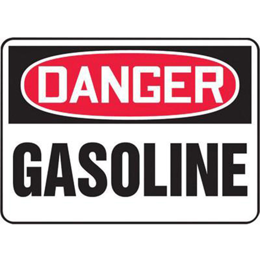 Accuform Signs 7" X 10" Black, Red And White 4 mils Adhesive Vinyl Chemicals And Hazardous Materials Sign "DANGER GASOLINE"-eSafety Supplies, Inc