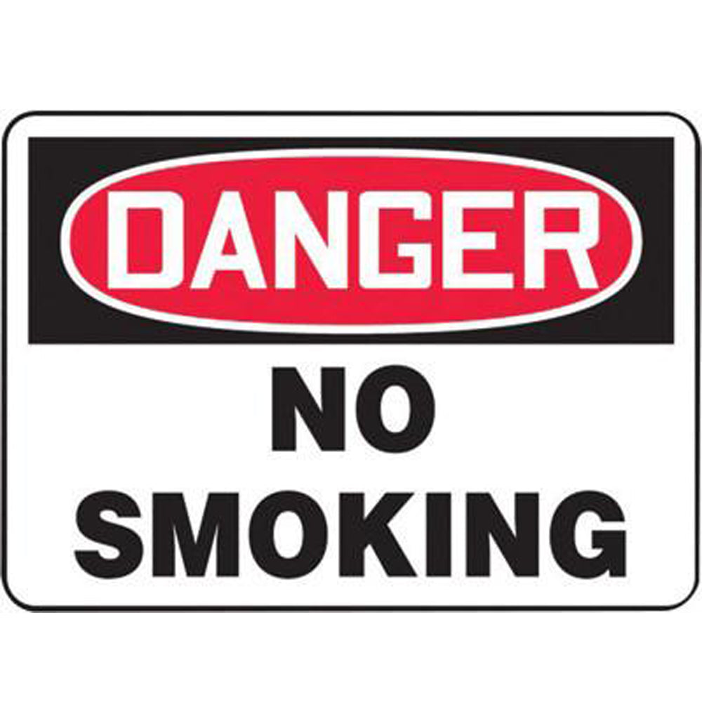 Accuform Signs 7" X 10" Black, Red And White 4 mils Adhesive Vinyl Smoking Control Sign "DANGER NO SMOKING"-eSafety Supplies, Inc