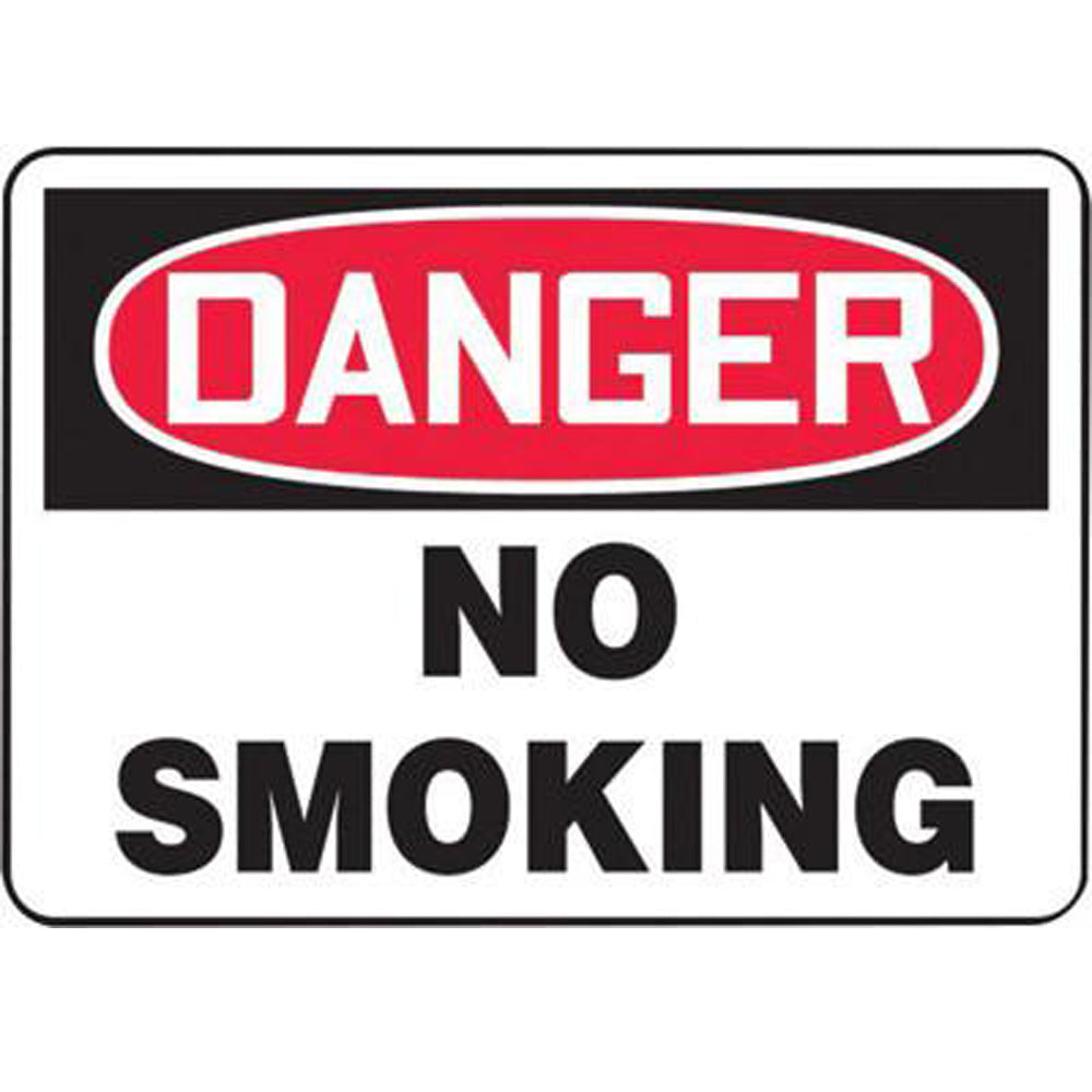 Accuform Signs 10" X 14" Black, Red And White 4 mils Adhesive Vinyl Smoking Control Sign "DANGER NO SMOKING"-eSafety Supplies, Inc