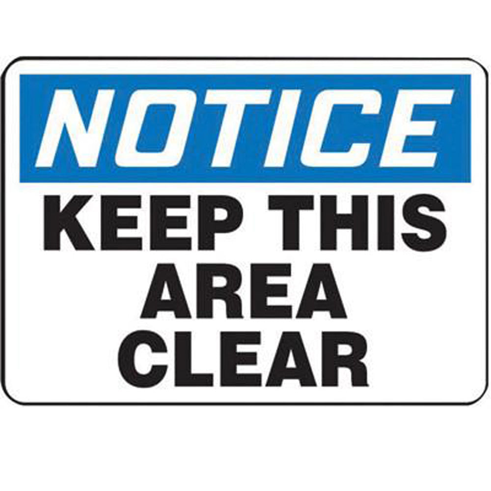Accuform Signs 10" X 14" Black, Blue And White 4 mils Adhesive Vinyl Admittance And Exit Sign "NOTICE RESTRICTED AREA AUTHORIZED PERSONNEL ONLY"-eSafety Supplies, Inc