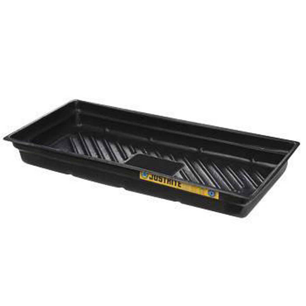 Justrite 38" X 26" X 5 1/2" EcoPolyBlend Black Recycled Polyethylene Lightweight Low-Profile Spill Tray With 20 Gallon Spill Capacity-eSafety Supplies, Inc