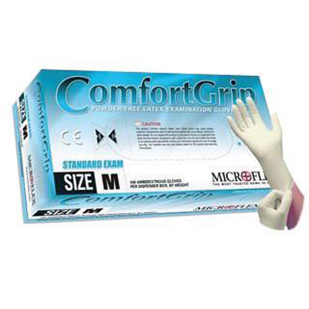Microflex X-Large Natural 9 1/2" ComfortGrip 5.1 mil Latex Ambidextrous Non-Sterile Exam or Medical Grade Powder-Free Disposable Gloves With Textured Finish, Standard-eSafety Supplies, Inc