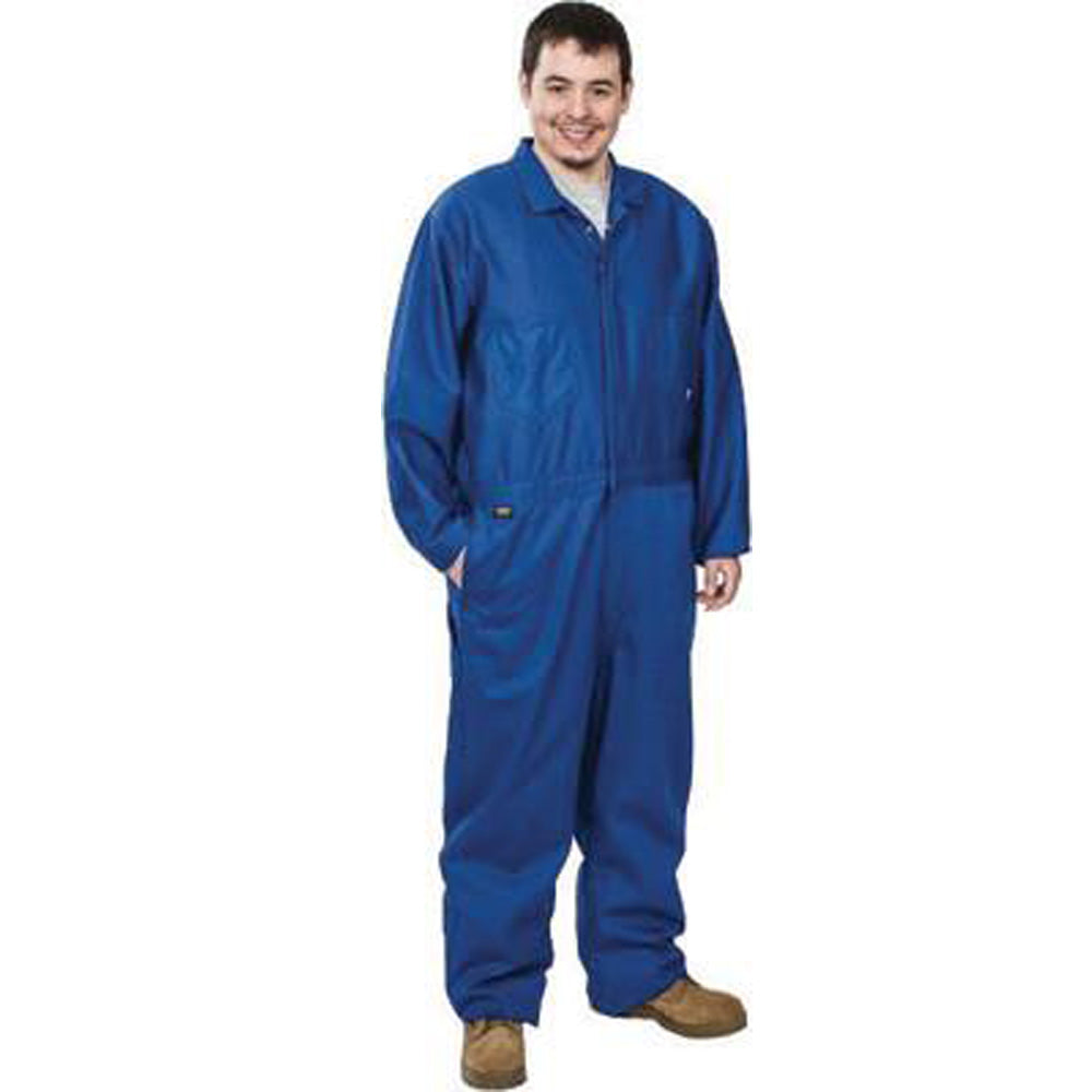 Stanco Large Royal Blue 9 Ounce Indura Cotton Flame Resistant Coverall With Front Zipper Closure And Elastic Waistband