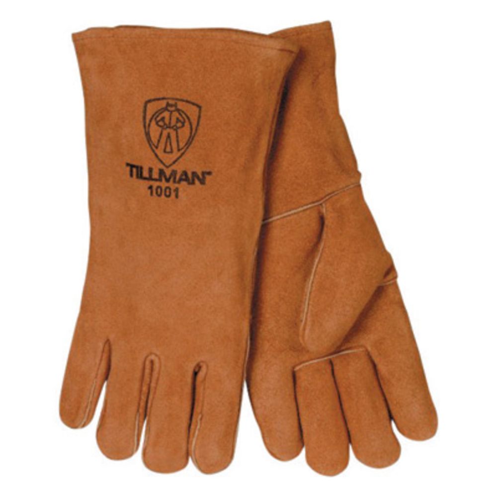 Tillman Large 14" Brown Shoulder Split Cowhide Leather Stick Welders Gloves With Cotton Thread Locking Stitch (Bulk)-eSafety Supplies, Inc