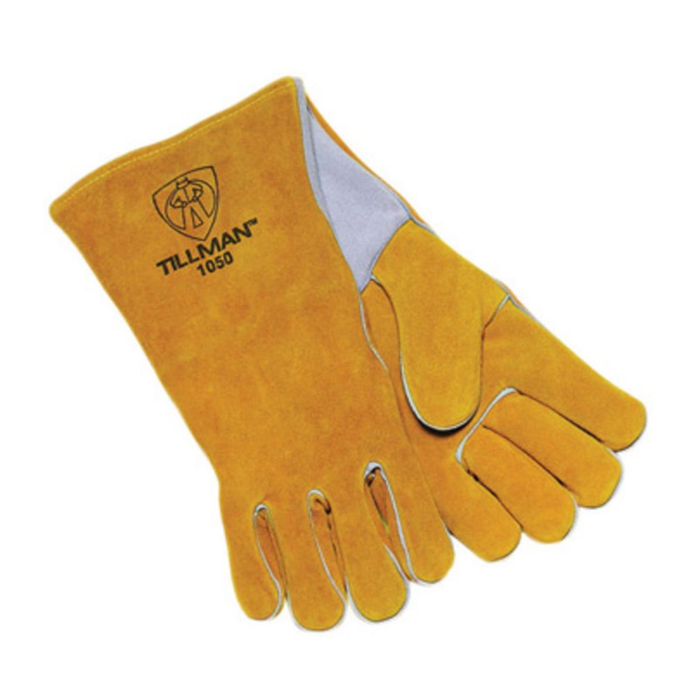 Tillman Large 14" Bourbon Brown Side Split Cowhide Cotton Lined Stick Welders Glove With Kevlar Thread Locking Stitch-eSafety Supplies, Inc